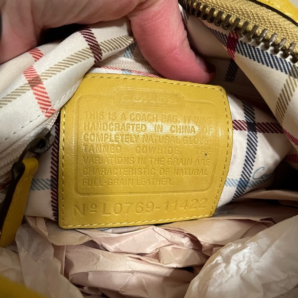 Mustard Yellow Coach Shoulder Purse - Picture 2 of 6